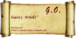 Gantz Orbó névjegykártya